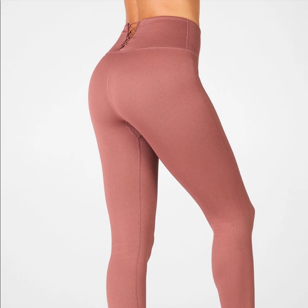 Fabletics High Waisted Seamless Lace Up SMALL